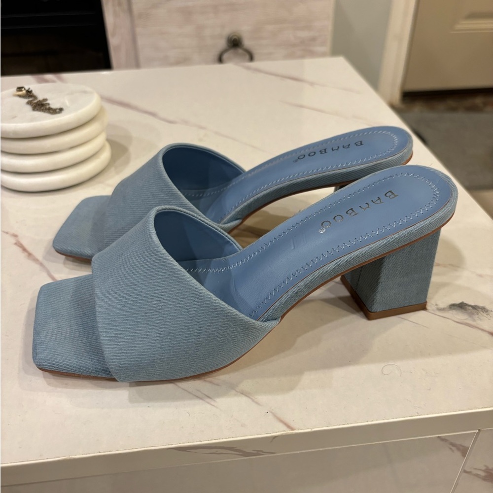 Blue Women's Heeled Sandals